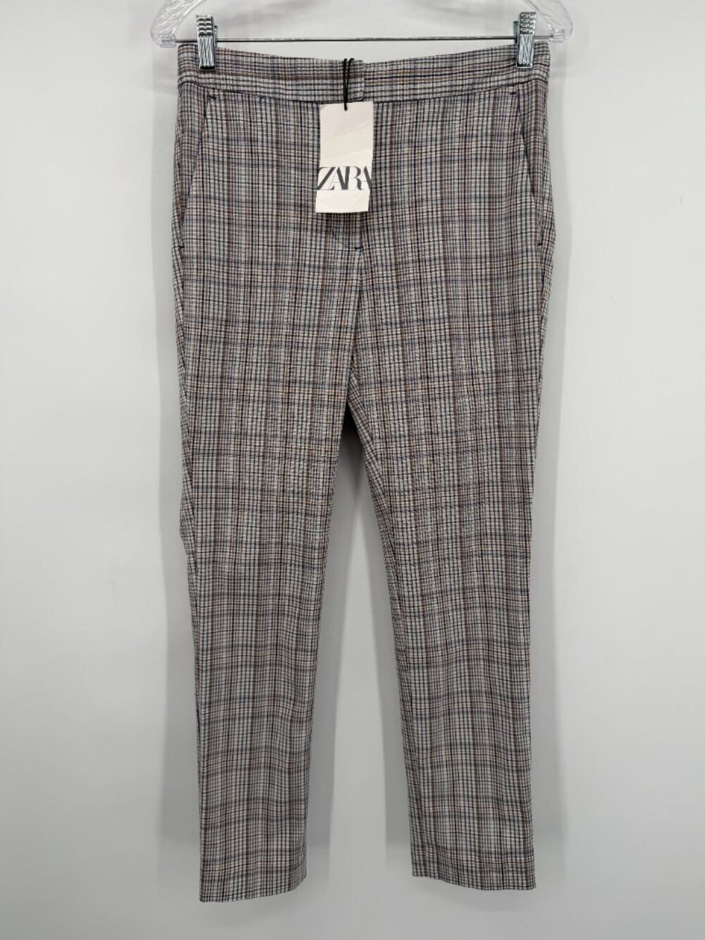 Zara Plaid Ankle Dress Pants Women Medium NWT Slim Straight Career Office